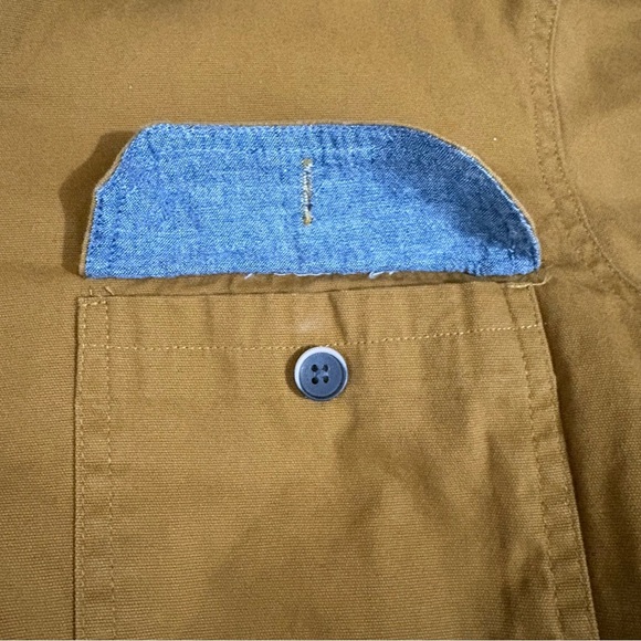 Tailor Vtg Mens M Canvas Shirt Chore Jacket Sherpa Lining Brown Outdoor Corduroy - Picture 5 of 14